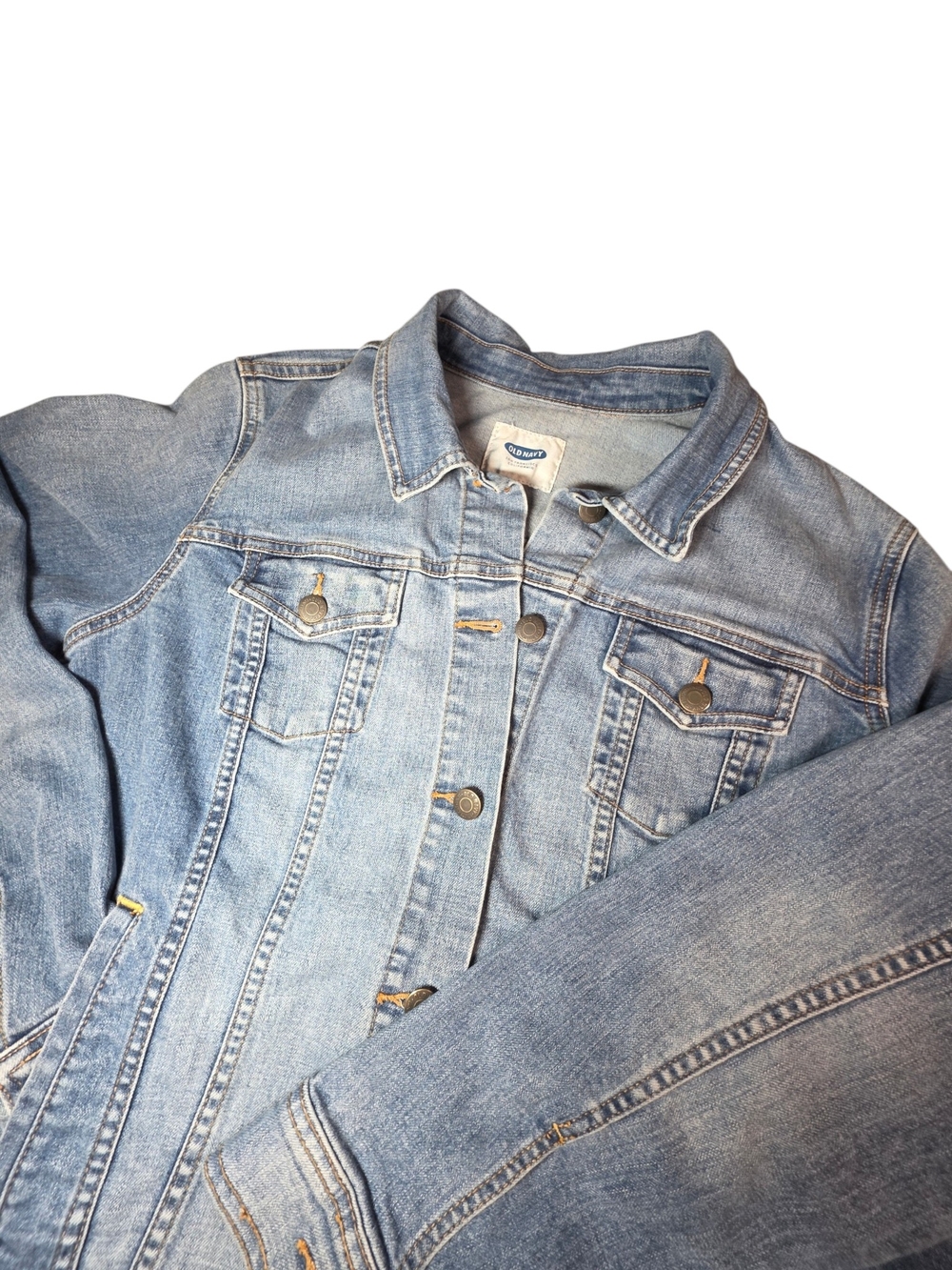 Old Navy Classic Light Wash Denim Trucker Jacket XXL Stretch Jean Comfort
